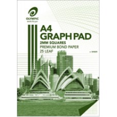 Olympic Graph Pad Punched 7 Hole A4 25 Leaf 2mm (EA)
