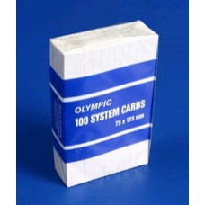 141456 Olympic System Cards White Ruled 100x150 EA