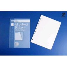 Olympic White Dividers A4 Manilla Dividers 10 Tab (EA)