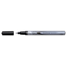 Pentel Outline Medium Line Marker Black PK 6