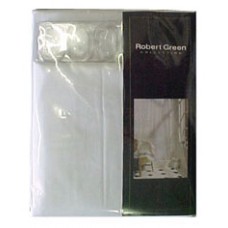 Shower Curtain Plain Taffeta White w Rings Eylets Weights (EA)