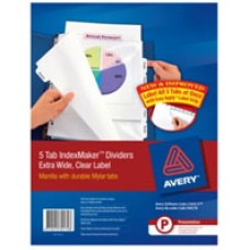 Avery Indexmaker Dividers A4 PP 5 Tab X-Wide (PK 5)