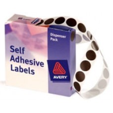 Avery Label Self Adhesive Black 14mm Dots  (PK 1050)