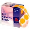 Avery Label Self Adhesive Orange 24mm Dots (PK 500)