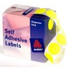 Avery Label Self Adhesive Fluoro Yellow 24mm Dots  (BX 350)