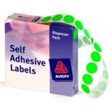 Avery Label Self Adhesive Fluoro Green 14mm Dots  (PK 700)