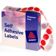 Avery Label Self Adhesive Fluoro Red 14mm Dots  (PK 700)