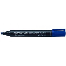 Staedtler Lumocolour Chisel Blue Perm Marker  (PK 10)