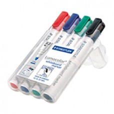 Steadtler Whiteboard Bullet Marker Asst Colours (Pk 4)