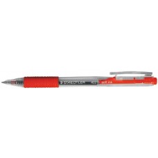 Staedtler Stick Ballpoint Click Pen Red (PK 12)