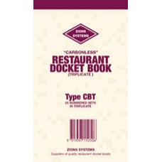 Zion Restaurant Docket Book CBT C/Less (EA)