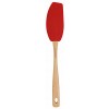 Silicone Curved Spatula w Beech Handle Red (EA)