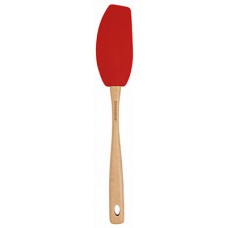Silicone Curved Spatula w Beech Handle Red (EA)