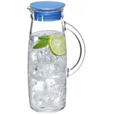 Glass Water Jug w Lid 90 x 230mm 1 L EA