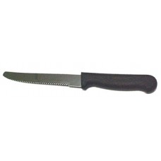 Steak Knife SS Black Handle Round Tip (PK 12)