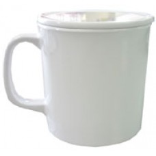 Melamine Coffee Mug with Lid 350ml White (EA)