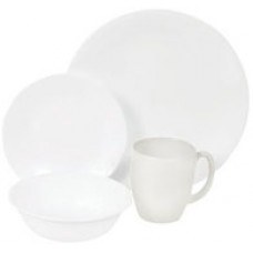 Corelle Round Dinner Set Winter Frost White 16 pc Set