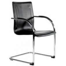 YSD Visitor Chair Gamma w Sled Base PVC Black Pk 4 